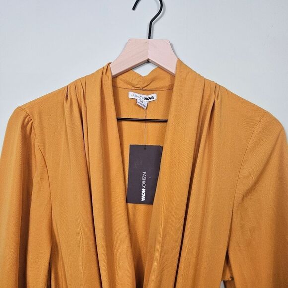 NWT Fashion Nova Stroll at the Plaza Jumpsuit. Mustard Yellow XL - Picture 4 of 16